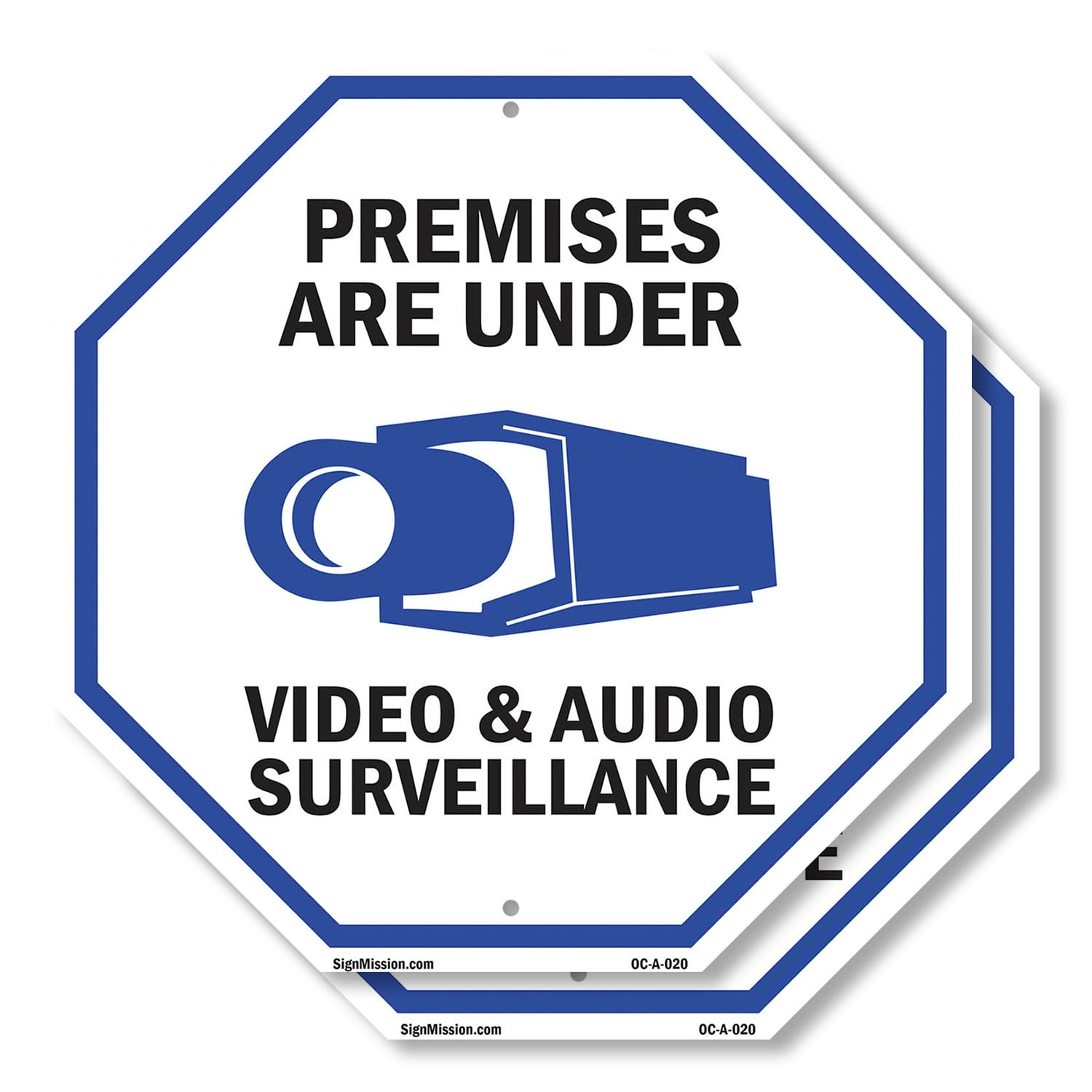 Premises Are Under Video & Audio Surveillance (2 Pack) 6 inch X 6 inch ...
