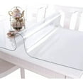 thumbnail image 1 of Premium (0.49 Milimeters Thick) Clear Plastic Vinyl PVC Fabric Table Cover Tablecloth Protector for Dining Room Table Waterproof Spillproof Transparent Sheet Table Cover, 1 of 5