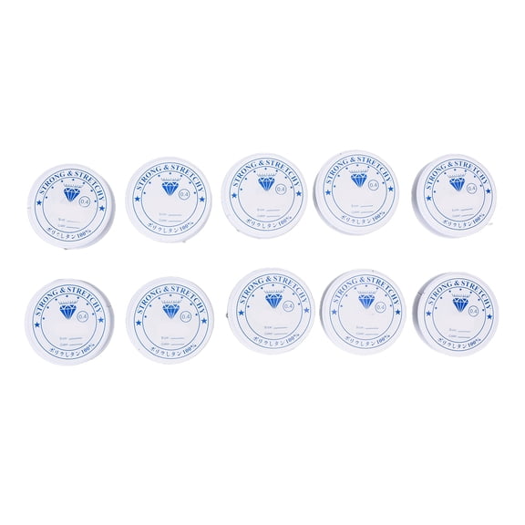 Premium 0.4mm Clear Elastic String for Jewelry Making, Beading Cord for Bracelets and Necklaces, 10 Rolls Set (0.015 inches / 0.4 mm), Durable Stretchy Thread for DIY Hand Made Crafts