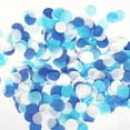 thumbnail image 1 of Premium 1-Inch Round Tissue Paper Party Table Confetti - 50 Grams - Light Blue, Dark Blue, White, 1 of 3