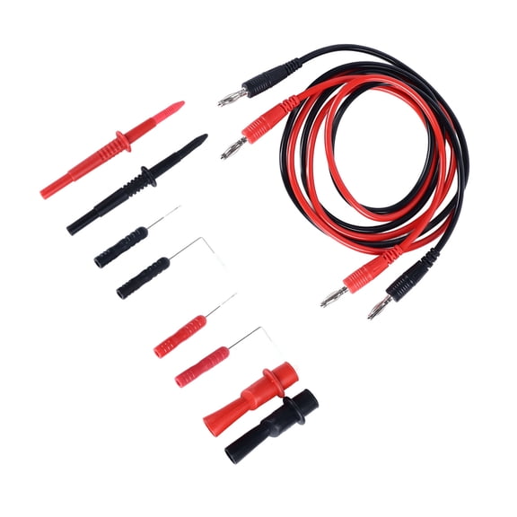 Premium 10 Pcs Multimeter Test Leads Kit Universal Electrical Testing Probe Set Replacement Parts for Industrial Measurement and Circuit Testing, Black and Red (9.06 inches / 23 cm Length) Durable