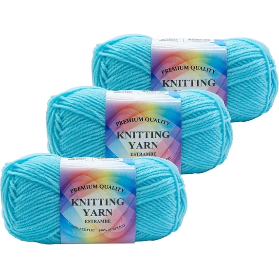 Premium 100% Acrylic Yarn, Snag Free, 4 Ply for Knitting, Cochet & DIY (3 Packs)