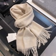thumbnail image 1 of Premium 100% Australian Merino Wool Scarf, Winter Soft & Warm Wrap for Women & Men,180*32cm,off-white, 1 of 24