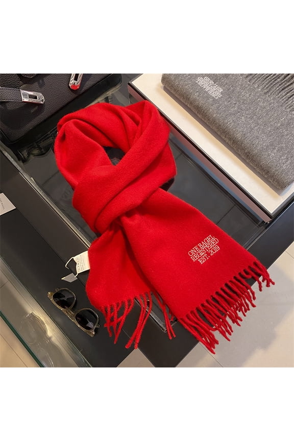 Premium 100% Australian Merino Wool Scarf, Winter Soft & Warm Wrap for Women & Men,180*32cm,red