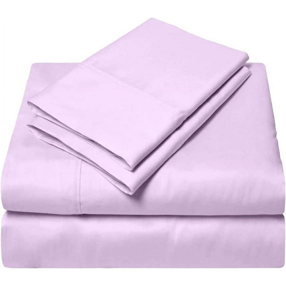 Bed Sheet Set 4 Piece - 100% Premium Bamboo, Breatheable & Cotton Sheet Sets 12" Deep Pocket, Ultra Soft Pure Organic Bedding Sets for Home - Lavender Solid, Cal-King Size.