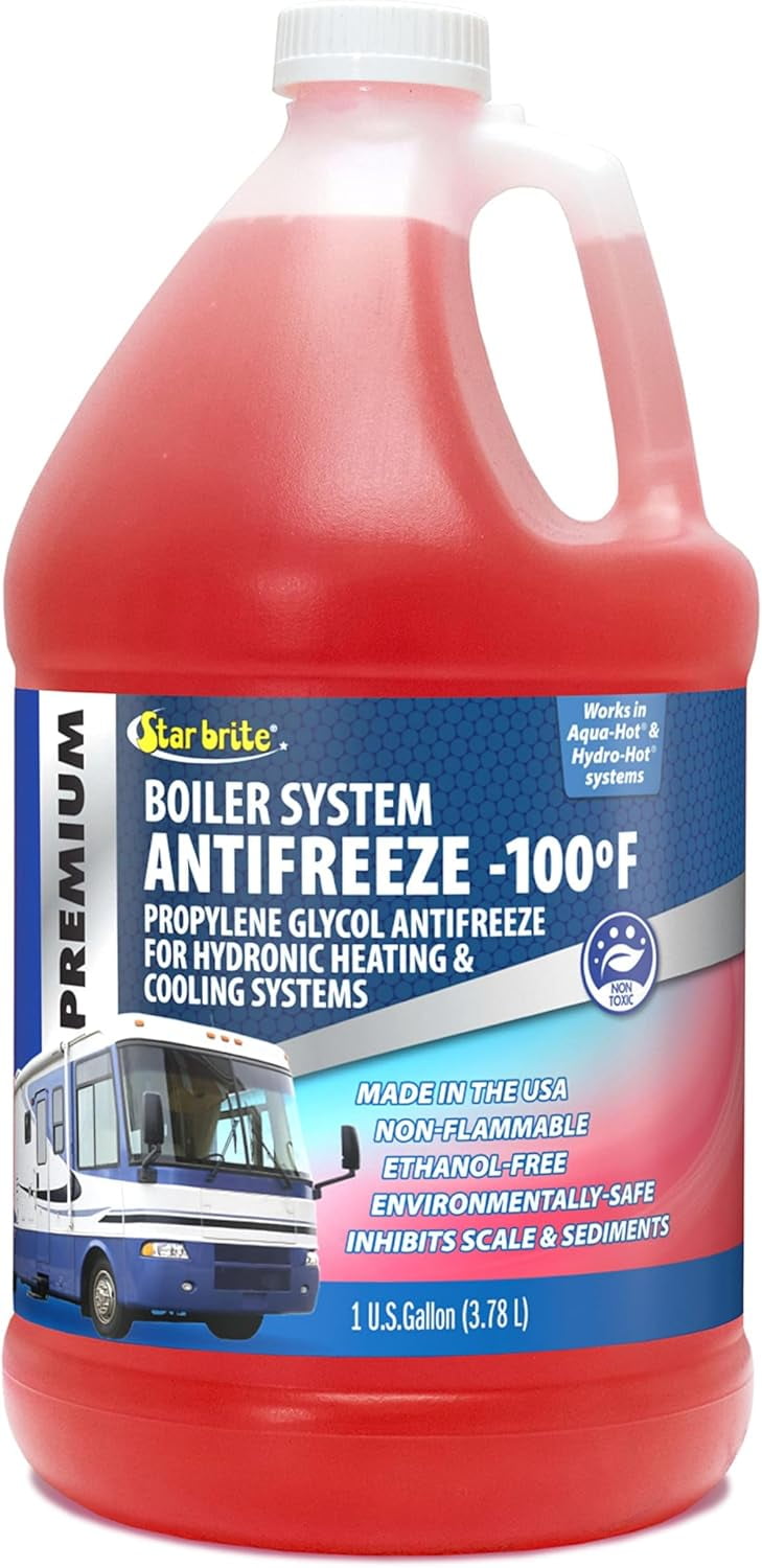Premium -100 Boiler System Antifreeze - Propylene Glycol Heating & Cooling Fluid - Made in USA - 1 Gallon (032700)