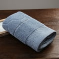 thumbnail image 1 of Premium 100% Cotton Bath Towel, Extra Soft Absorbent Single Towel for Face & Body, 75x35cm/29.5x13.8in, Blue, 90g Lightweight Quick Dry Towel for Bathroom, Spa, Pool, Gift-Ready with Reinforced, 1 of 7