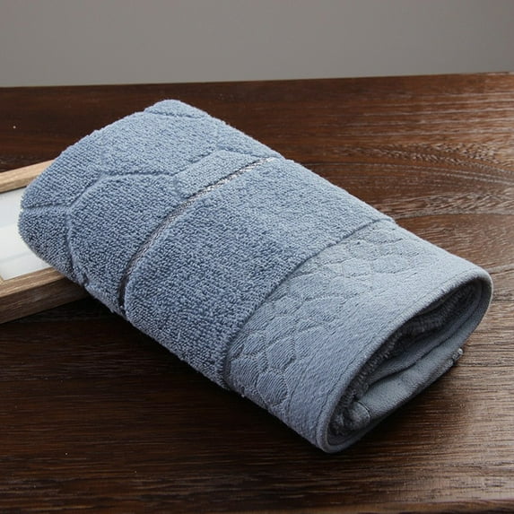 Premium 100% Cotton Bath Towel, Extra Soft Absorbent Single Towel for Face & Body, 75x35cm/29.5x13.8in, Blue, 90g Lightweight Quick Dry Towel for Bathroom, Spa, Pool, Gift-Ready with Reinforced