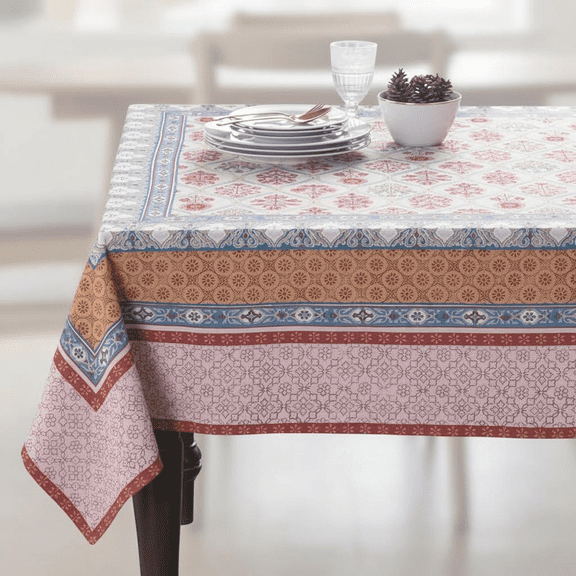 Premium 100% Cotton Square Tablecloth, 54 x 54 Inches, Reusable Fall Harvest Decor for Thanksgiving Christmas Dining, Farmhouse & Everyday Party Table Setting