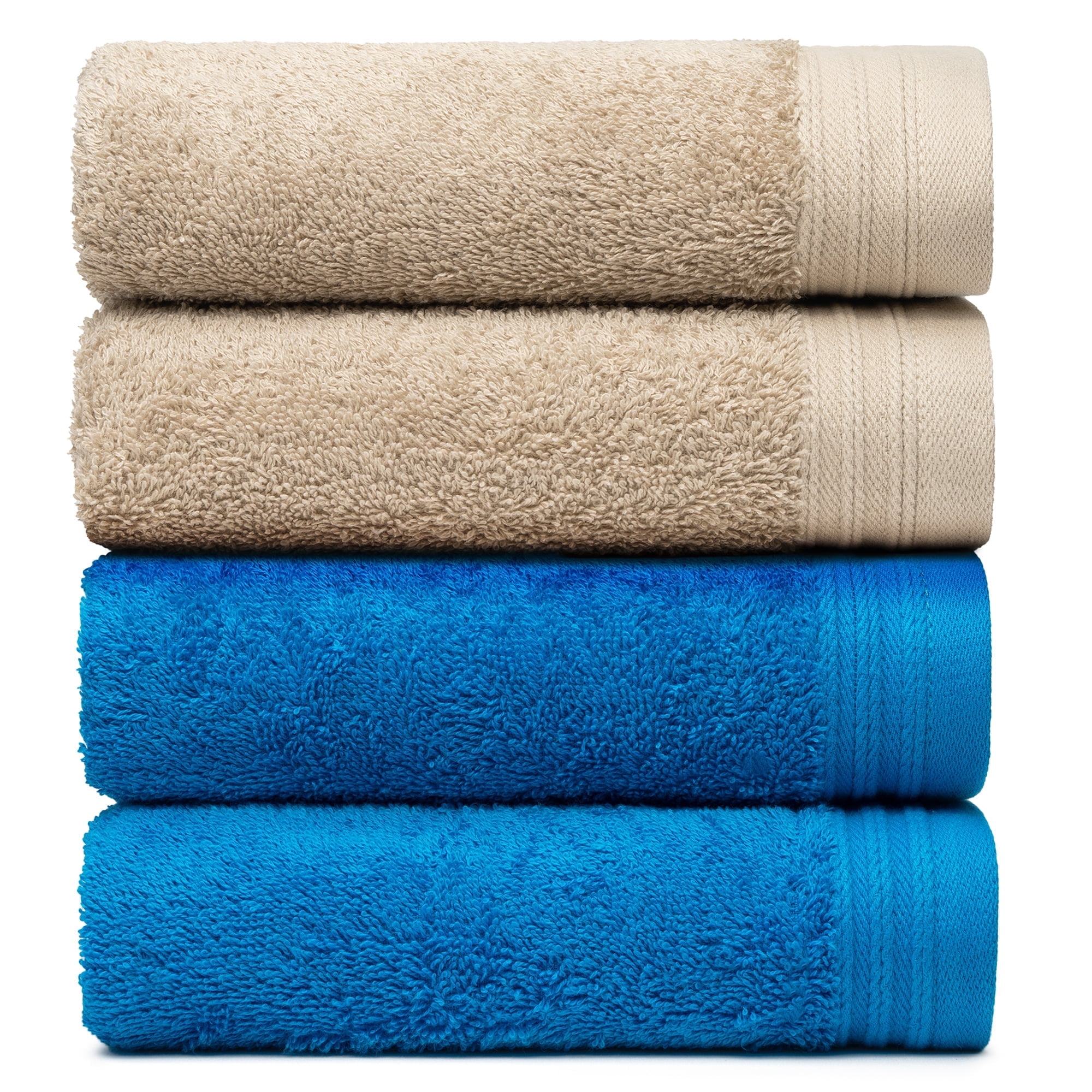 Premium 100% Cotton Towel Set of 4 Hand Towels 18" x 30" | 4 Ultra Soft ...