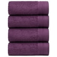 thumbnail image 1 of Premium 100% Cotton Towel Set of 4 Hand Towels 18" x 30" | 4 Ultra Soft and Highly Absorbent Hand Towels for Bathroom, Gym, Hotel, Spa, Machine Washable | Color: Plum, 1 of 12