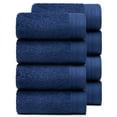 thumbnail image 1 of Premium 100% Cotton Towel Set of 8 Hand Towels 18" x 30" | 8 Ultra Soft and Highly Absorbent Hand Towels for Bath room, Gym, Hotel, Spa, Machine Washable | Color: Navy Blue, 1 of 13