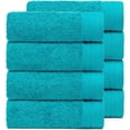 thumbnail image 1 of Premium 100% Cotton Towel Set of 8 Hand Towels 18" x 30" | 8 Ultra Soft and Highly Absorbent Hand Towels for Bath room, Gym, Hotel, Spa, Machine Washable | Color: Teal Blue, 1 of 11