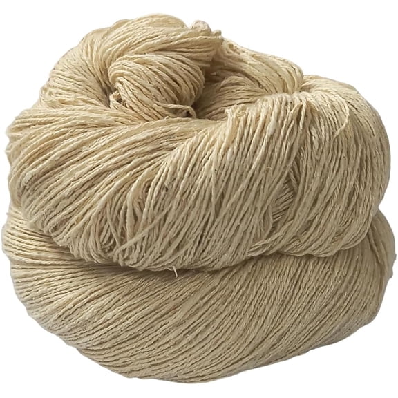 Premium 100% Eri Silk Yarn Natural Color | 30/3 NM Laceweight | Soft Ahimsa Peace Silk for Weaving | Carded & Pure | Eco-Friendly Handloom Yarn|50 gx1 Count| 50gm