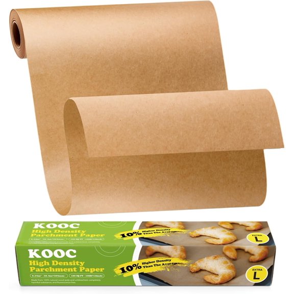Premium 100-Feet Parchment Paper Roll - 12-Inch Width, Non-Stick, Unbleached Baking Paper - Ideal for Baking, Cooking, and Food Preparation - 100 Square Feet Coverage - Compostable, High Density