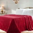 thumbnail image 1 of Premium 100% Micro-Polyester Fleece Blanket, Ultra-Plush , Soft, Breathable, All-Season, Perfect for Bed or Couch, Blanket Set , King, Red by Blue Nile Mills, 1 of 7
