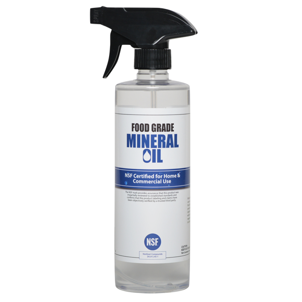 Premium 100% Pure Food Grade Mineral Oil USP, 16oz Spray Bottle, NSF