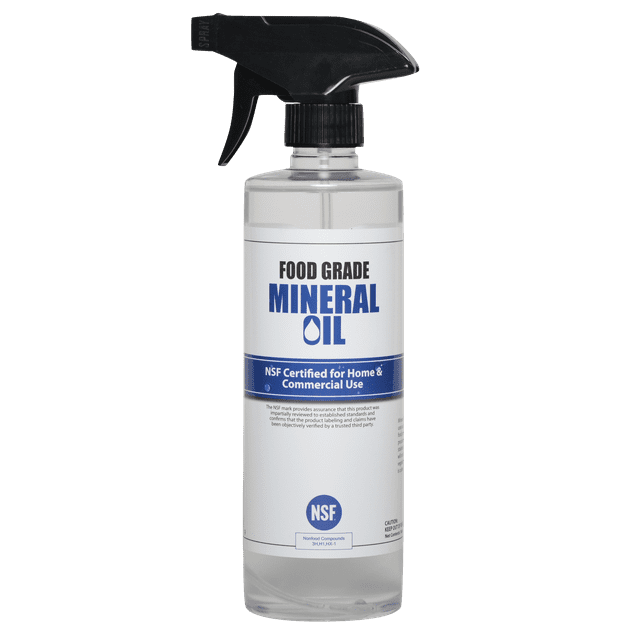 Premium 100 Pure Food Grade Mineral Oil USP, 16oz Spray Bottle, NSF