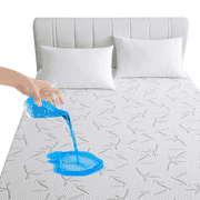 Premium 100% Waterproof Mattress Protector, Skin Friendly and Breathable Queen Mattress Pad, 3D Air Rayon Made from Bamboo Cooling Mattress Cover with Deep Pock