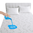 thumbnail image 1 of Premium 100% Waterproof Mattress Protector, Skin Friendly and Breathable Queen Mattress Pad, 3D Air Rayon Made from Bamboo Cooling Mattress Cover with Deep Pocket, 1 of 7