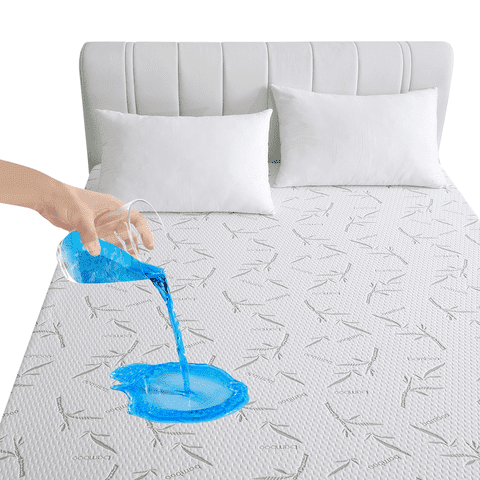 Premium 100% Waterproof Mattress Protector, Skin Friendly and Breathable Queen Mattress Pad, 3D Air Rayon Made from Bamboo Cooling Mattress Cover with Deep Pocket