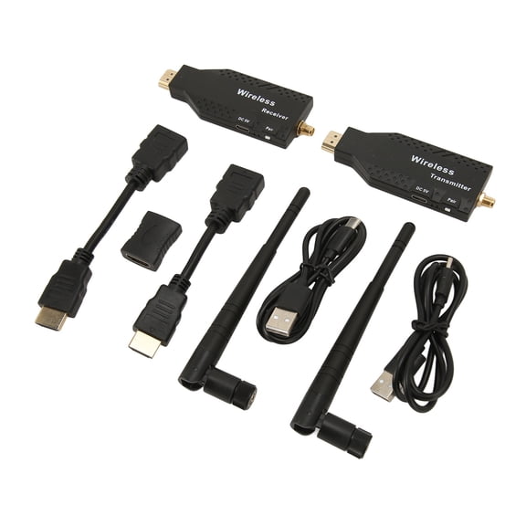 Premium 1080P Wireless HDMI Extender Kit 164ft / 50m Range - Dual 5.8GHz External Antennas Mini Portable WiFi Transmitter and Receiver Extender Adapter for Projectors, Monitors and TVs
