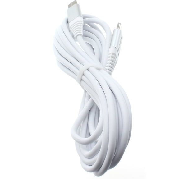 Premium 10ft Long Type-C Cable [C-to-C] White Sync USB Wire USB-C Power Data Cord [Rapid Charge Support] [High Speed] Compatible With Nokia 3.1 Plus - Samsung Galaxy S10e S10+ S10