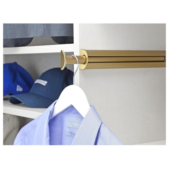 Premium 11 3/4 Inch Long Pullout Closet Wardrobe Valet Rod (Matte ) Matte Gold