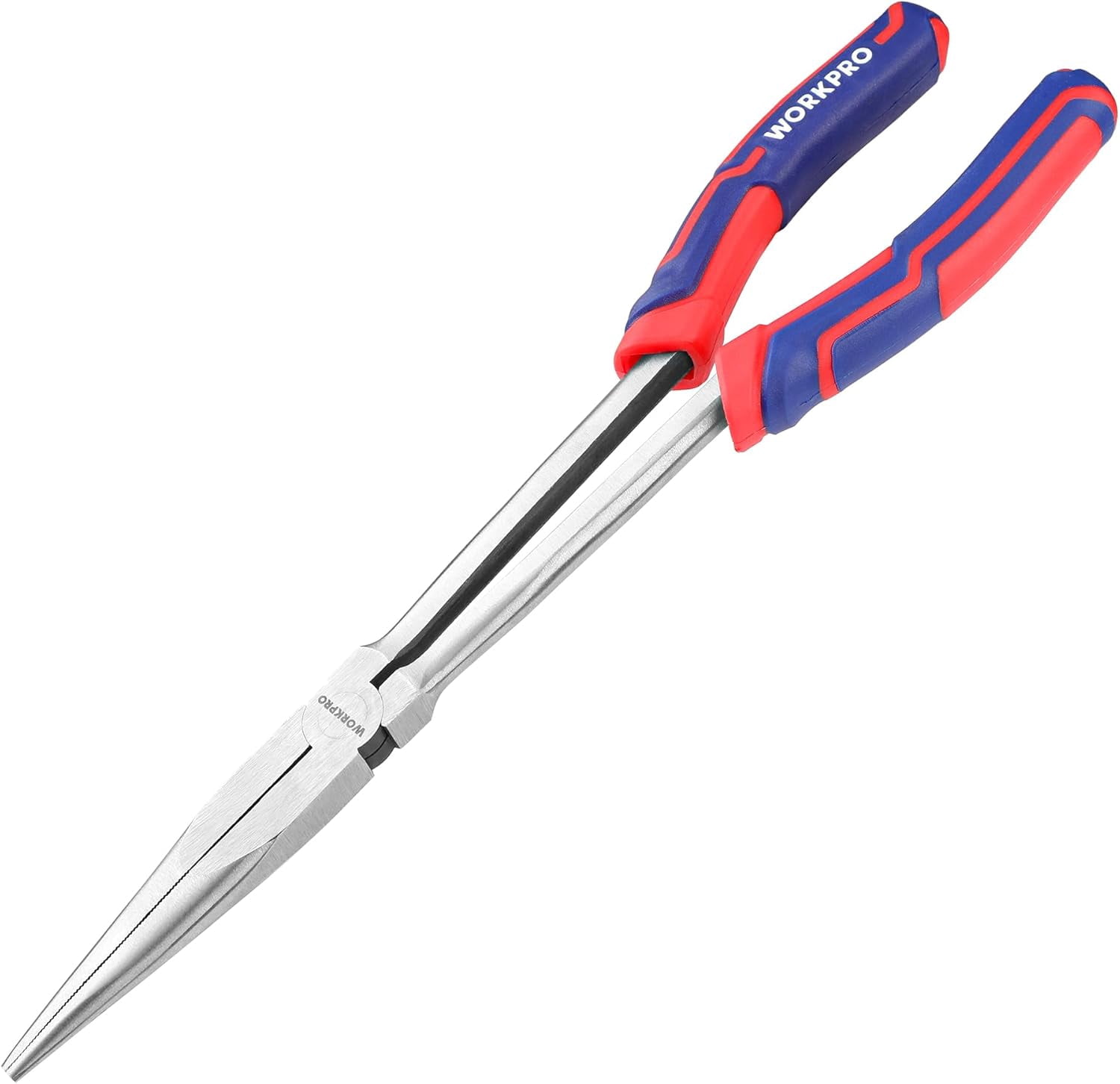 Premium 11” Extra Long Needle Nose , Paper Clamp Precision, Heavy-Duty CRV Steel, Soft Grip