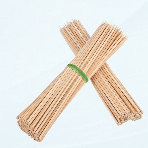 Premium 12 Inch Bamboo Skewers for Kabobs 4mm Thick Round Wooden BBQ Food Sticks 100 Counts in 2 Packs -MSL167