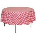 thumbnail image 1 of Premium 12 Pack Red & White Gingham Plastic Tablecloth, 84 Inch Round, 1 of 2