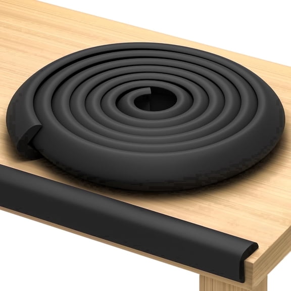 Komfortology Baby Edge Protector, 12 ft Black Foam Corner Guard with 3M Adhesive for Furniture and Wall Corners