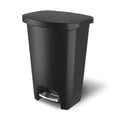 thumbnail image 1 of Premium 13 Gallon Trash Can - Plastic Kitchen Waste Bin with Odor Protection of Lid, Stainless Steel Step On Foot Pedal and Garbage Bag Rings, Black, 1 of 6