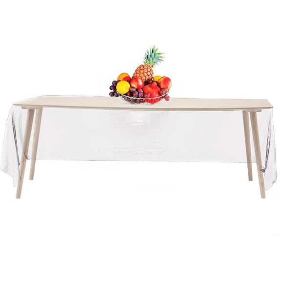 Premium 14 Pack Clear Plastic Table Cloths - Smooth Decorative Rectangular Table Cover - 54 x 108 in. for Parties, Weddings