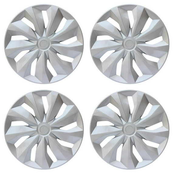 Premium 14" Silver Wheel Rim Cover Hubcaps OEM Style Replacement Snap On Car Truck SUV Hub Cap - 14 Inch Set (4-Pack)