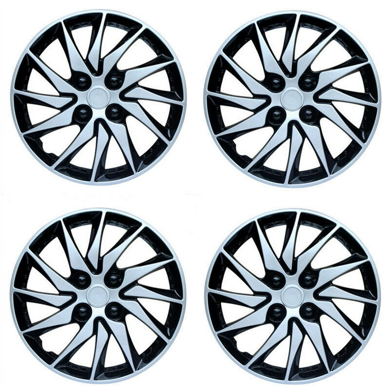 14 Inch Hub Covers 4 Pcs Universal R14 - 14 Inch Black Plastic Rim ...