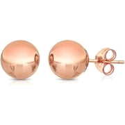 Premium 14K Gold Ball Stud Earrings - Available in Yellow, Rose & White Gold- Multiple Sizes Available