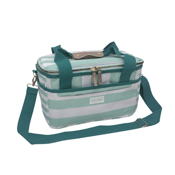 Cool Planet 14-Liter Premium Insulated Cooler Bag for Beach and Picnics, Green and White