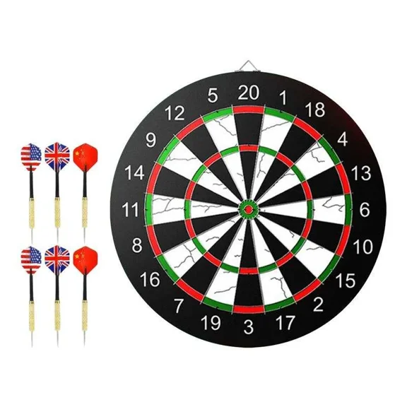 Premium 15-Inch Dartboard Set with Darts - Durable Flocking Design Perfect for Christmas and Birthday Party Fun