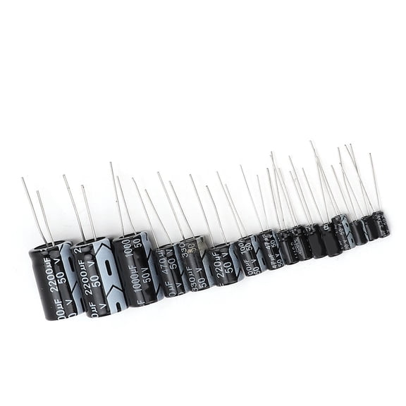Premium 150PCS Electrolytic Capacitor Kit 50V 1uF to 2200uF Assortment Set with Storage Box High Performance Components for Electronic Circuit Repair Projects (7.09 inches / 18.00 cm)