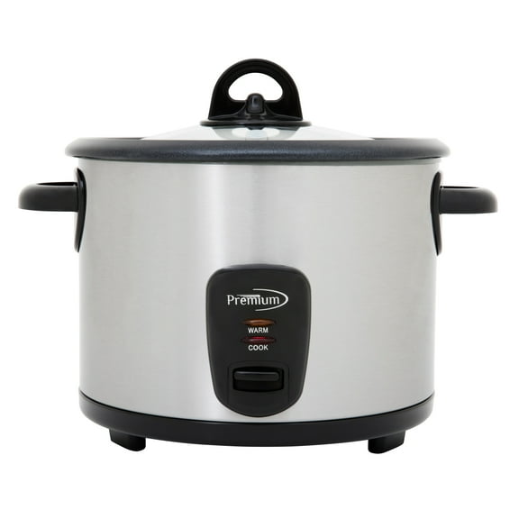 Premium 16-Cup Electric Rice Cooker, Stainless Steel - Non-Stick Pot, Keep Warm Function