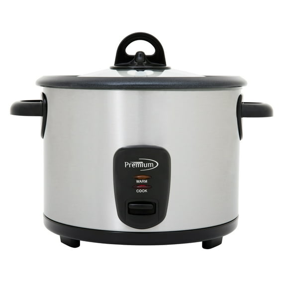 Premium 16-Cup Electric Rice Cooker, Stainless Steel - Non-Stick Pot, Keep Warm Function