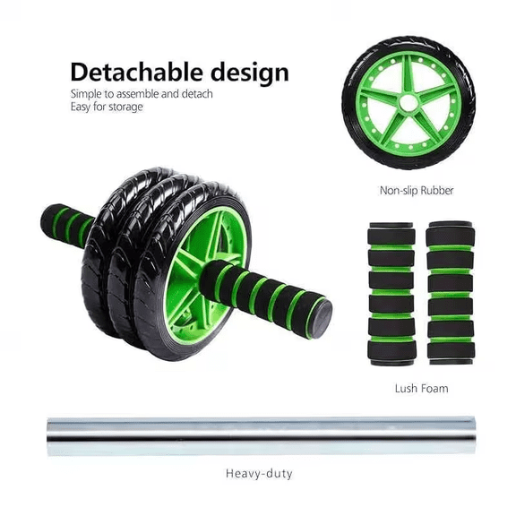 Premium 16" Green Non-Slip Ab Wheel Durable Polypropylene, Home Workout for All
