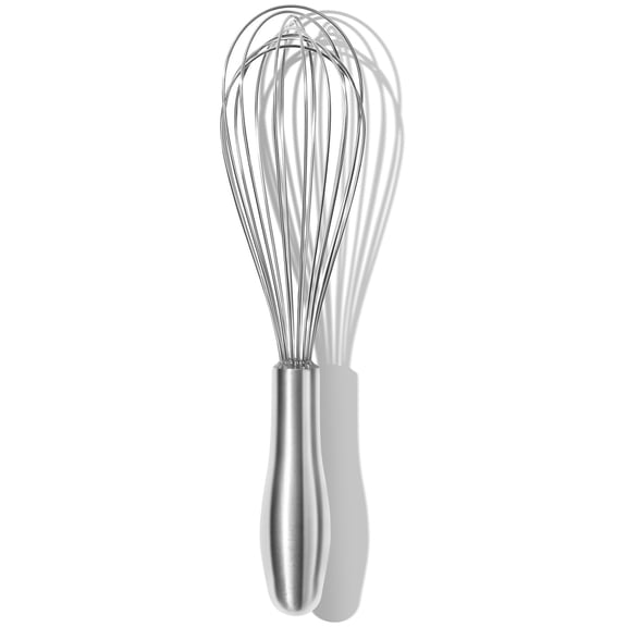 Premium 18/10 Stainless Steel Whisk, Kitchen Cooking Whisk with Non Slip Handle, Dishwasher Safe Wire Whisk for Baking Mixing Beating, 10 Inch Length, Silver