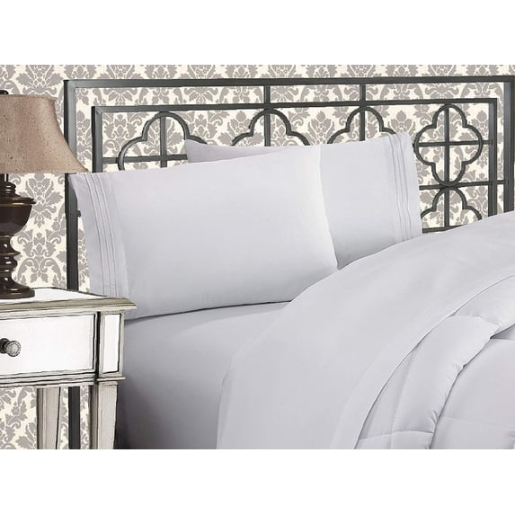 Premium 1800 Ultra-Soft Microfiber Collection Sheet Set California King, White