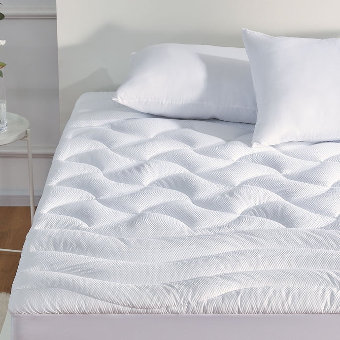 Sleep Zone King Size Cooling Mattress Topper, Premium Zoned Cool Mattress Pad Cover, Padded Mattress Protector Breathable Washable, Deep Pocket 8-21" (White, King)