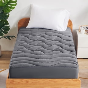 Sleep Zone King Size Cooling Mattress Topper, Premium Zoned Cool Mattress Pad Cover, Padded Mattress Protector Breathable Washable, Deep Pocket 8-21" (Gray, King)