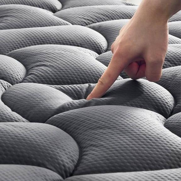 Sleep Zone Twin Size Cooling Mattress Topper, Premium Zoned Cool Mattress Pad Cover, Padded Mattress Protector Breathable Washable, Deep Pocket 8-21" (Gray, Twin)