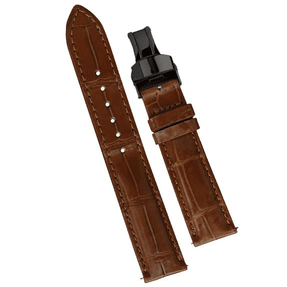 Premium 19mm Light Brown Leather Watch Band Handmade Quick Release