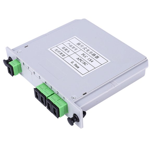 Premium 1X4 Blade Optical Splitter SC APC Single Mode PLC Optic Fiber Splitter Module High Performance Network Component for Home Wiring Project Company and Optical LAN Systems